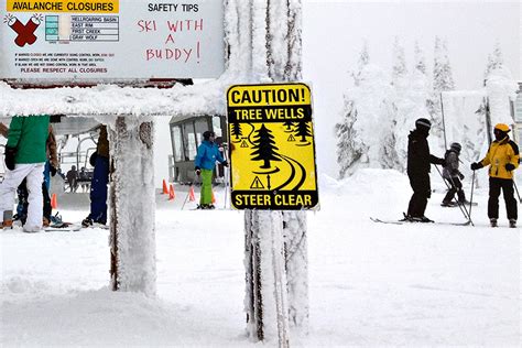 Tree well warning signs at Whitefish Mountain Resort. Beacon File Photo - Flathead Beacon