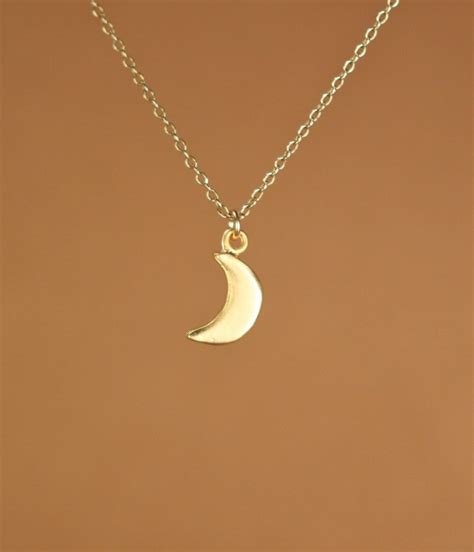 Moon Necklace Tiny Moon Necklace Gold Moon Crescent Moon - Etsy