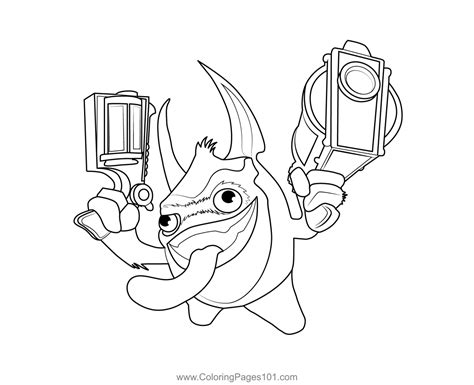 Trigger Happy Skylanders Spyros Adventure Coloring Page for Kids - Free Skylanders Printable ...