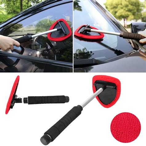 Auto Window Cleaner Windshield Windscreen Microfiber Car Wash Brush Dust Long Handle Car ...