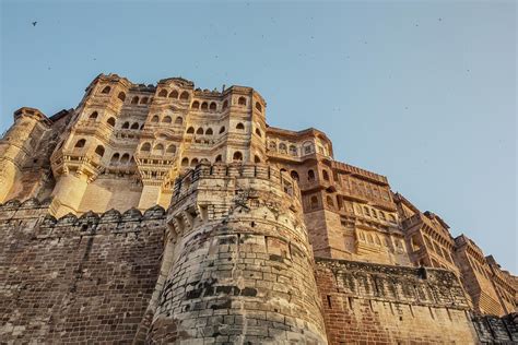 Jaisalmer, India. The golden Maharaja Palace in Fort Jaisalmer. Photograph by Tjeerd Kruse ...