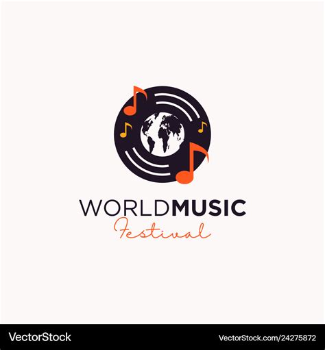 World music festival logo design Royalty Free Vector Image