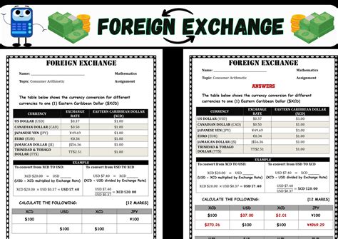 Foreign (Currency) Exchange Worksheet | Teaching Resources