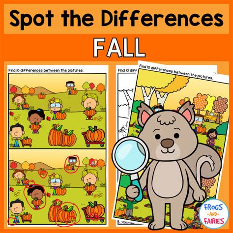 Spot the Differences – Fall – Frogs and Fairies