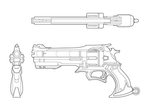 Blueprints, Weapon concept art, Guns drawing