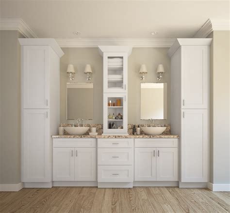 Aspen White Shaker Bathroom Vanity - Craftsman - Bathroom - New York ...