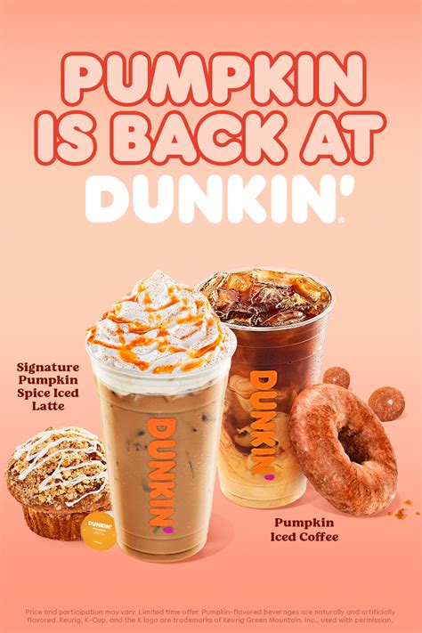 Pumpkin is back at Dunkin’ | Spiced drinks, Dunkin donuts pumpkin spice ...