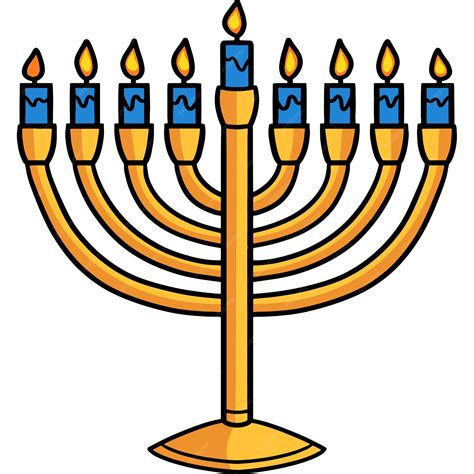 Hanukkah menorah dibujos animados coloreados clipart | Vector Premium