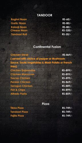 Signature Restaurant Lahore Menu Price Location Address Number