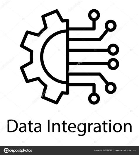 Data Integration Icon White Background Stock Vector Image by ©prosymbols #216099096