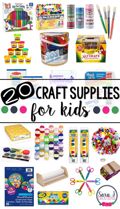 Top 20 Craft Supplies for Kids | Sara J Creations