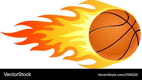 Flaming basketball Royalty Free Vector Image - VectorStock