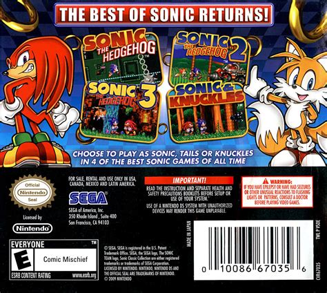 Sonic Classic Collection boxarts for Nintendo DS - The Video Games Museum