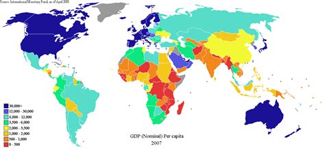 2007 GDP Nominal Per Capita World Map (IMF)