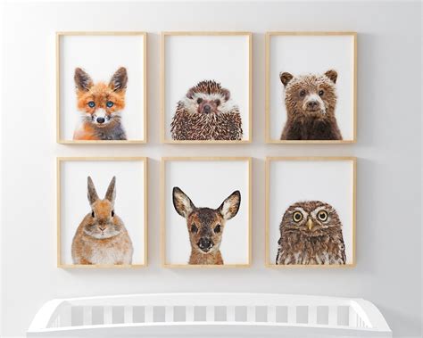 Woodland Animals Wall Art Set Printable Art Watercolor - Etsy UK