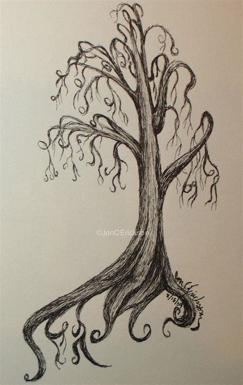 whimsical tree :) | Whimsical art, Ink sketch, Fairy drawings