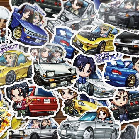 Initial D Cars & Character Vinyl Stickers FULL SET [16 PCS] – YanimatorART