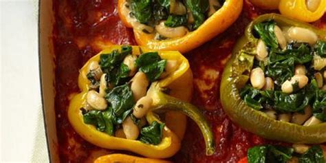 Cheesy Stuffed Peppers with White Beans – Vegetarian Recipes