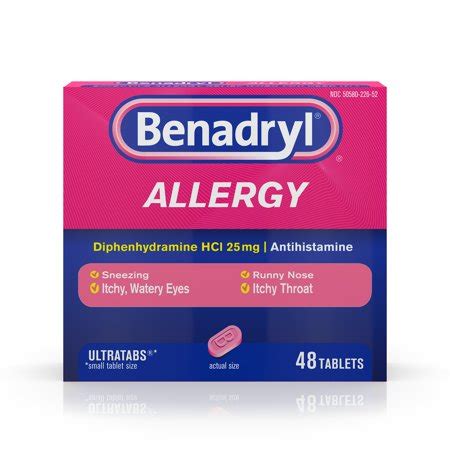 Benadryl Ultratab Antihistamine Allergy Tablets, 48 Ct - Walmart.com