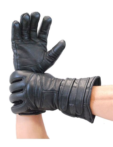 Black Leather Gauntlet Glove #G400K - Jamin Leather®