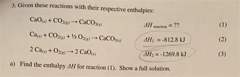 Caco3 Cao Co2 - Estudiar