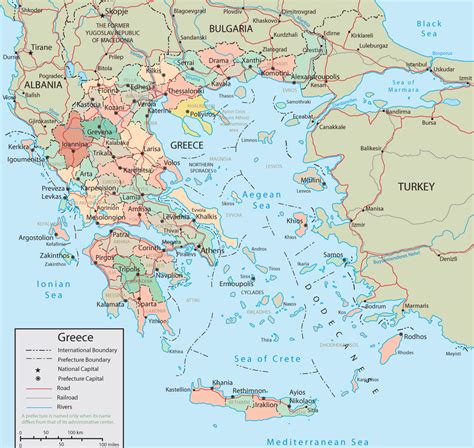 Map Of Europe Showing Greece