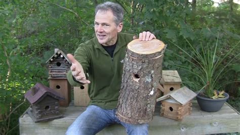 How to Build a Log Bird House....Unique design - YouTube