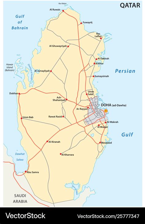 Large Detailed Political Map Of Qatar With Roads Cities Airports And Images | Porn Sex Picture