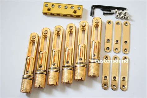 One set 6 strings single headless bass bridge for bass-in Guitar Parts & Accessories from Sports ...