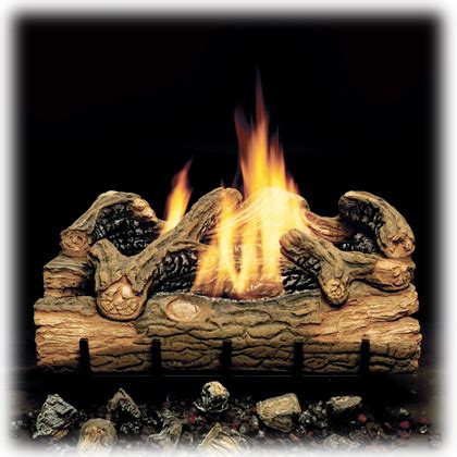 Monessen Charred Hickory Ventless Gas Logs - Millivolt Control (Remote Ready) - 24 inch ...