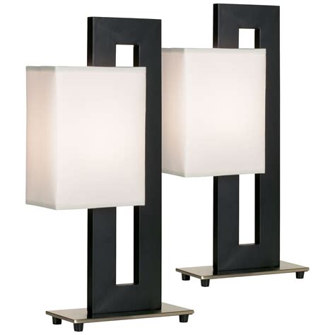 360 Lighting Modern Accent Table Lamps 20.5" High Set of 2 Black ...