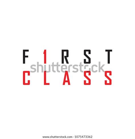 F1rst Class Letter Logo First Class Stock Vector (Royalty Free) 1075473362