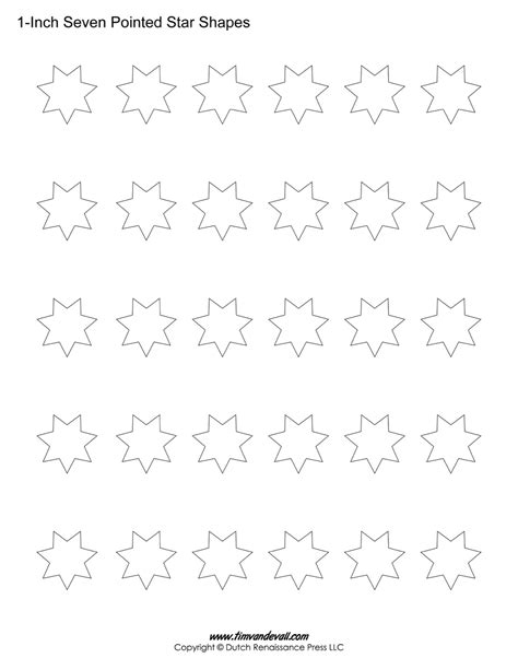 Seven Pointed Star Shape Templates | Blank Printable Shapes