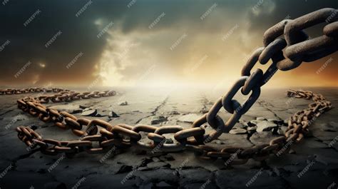 Premium AI Image | Symbolic image of a broken chain symbolizing the breaking free from mental ...