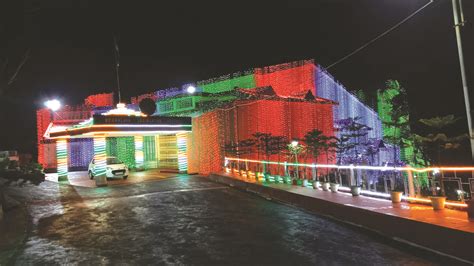 The Meghalaya Legislative Assembly building at Rilbong is colourfully ...