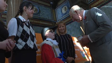 King Charles given birthday card by 10-year-old mayor | UK News | Sky News