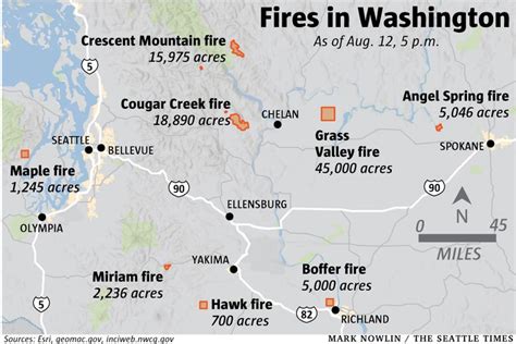 Wildfires Washington State Map – Map Vector