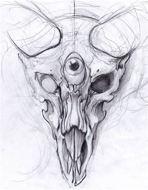 Goat Skull progress: 1 by Uken on DeviantArt