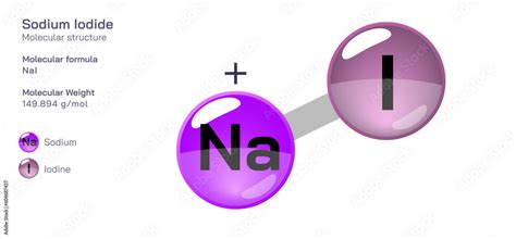 Sodium Iodide molecular structure formula. Periodic table structural ...