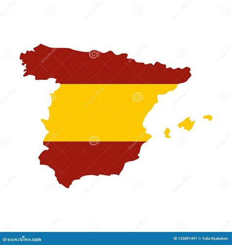 Map of Spain in Spanish Flag Colors Icon Stock Illustration ...