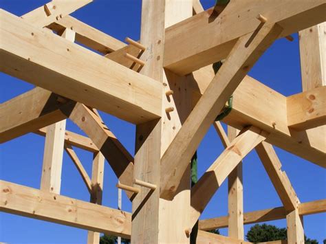 Our timber frame construction joinery utilizes oak pegged mortise and tenon joinery. No metal ...