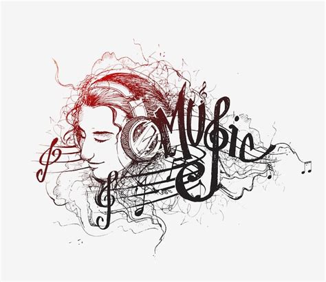 Free Vector | Music background Vector girl listens to music cartoon illustration Isolated on white