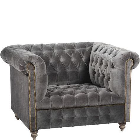 Chesterfield Armchair - Velvet - Dark Grey | Velvet armchair, Chair, Chesterfield armchair