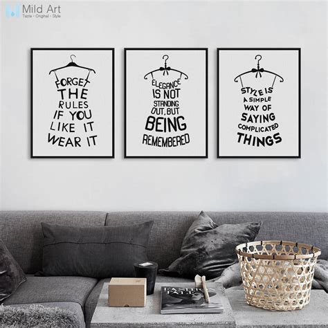 Modern Abstract Black Fashion Poster Print A4 Motivational Quotes Wall ...