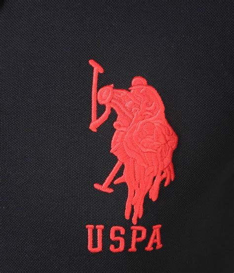 USPA Black Polo Neck Half sleeves T-shirt - Buy USPA Black Polo Neck ...