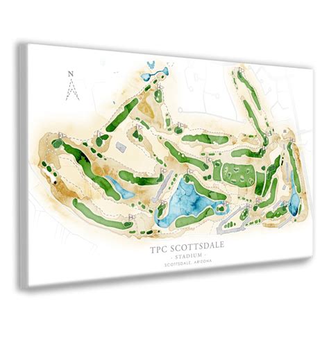 TPC Scottsdale Golf Course Map, Stadium Course Layout, AZ Golf Print ...