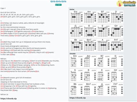 Chord: Girls Girls Girls - tab, song lyric, sheet, guitar, ukulele ...