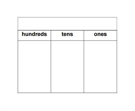 FREE 27+ Sample Place Value Chart Templates in PDF | MS Word