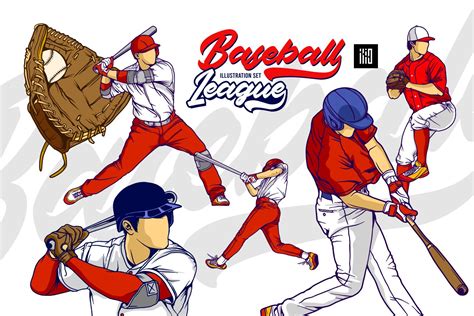 Baseball Illustration Line Art - Design Cuts