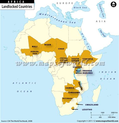 Landlocked Countries of Africa | Landlocked country, Africa, Africa map